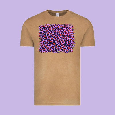 Lilac Leopard With Red Glitter Vintage Tee Designed By Artiststas