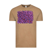 Vintage Coffee lilac leopard with red glitter Vintage Tee - Artiststas