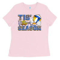 Bubblegum Pink tis' the season volleyball Ladies Tee - Zillion Design Studio