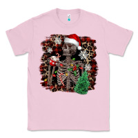 Bubblegum Pink Skeleton with coffee cup Christmas Classic Tee - NancyCooperArtShop