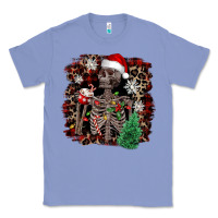 Colony Blue Skeleton with coffee cup Christmas Classic Tee - NancyCooperArtShop