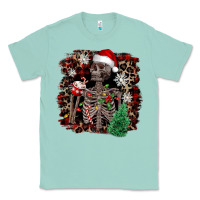 Seafoam Skeleton with coffee cup Christmas Classic Tee - NancyCooperArtShop