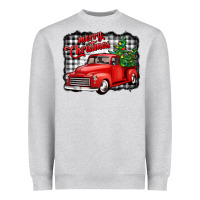Merry Christmas Red Truck Christmas Trees Heavyweight Sweatshirt | Teevron