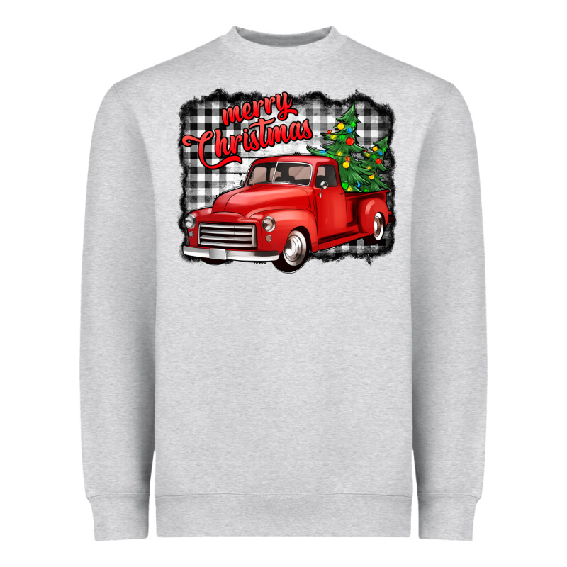 Merry Christmas Red Truck Christmas Trees Heavyweight Sweatshirt by Jasminsmagicworld | Teevron