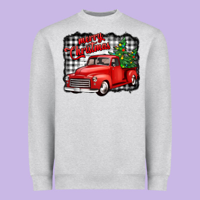 Merry Christmas Red Truck Christmas Trees Heavyweight Sweatshirt Designed By Jasminsmagicworld
