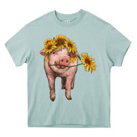 Arona pig with sunflowers Heavy Core Tee - RanaPortraitStore
