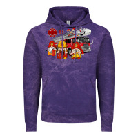 Cloud Purple fire truck gnomes Vintage Hoodie - Artiststas