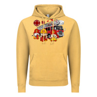 Vintage Mustard fire truck gnomes Vintage Hoodie - Artiststas