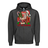 Charcoal Heather Tis The Season Christmas Cakes Truck Zipper Hoodie - BundleAndBundleShop