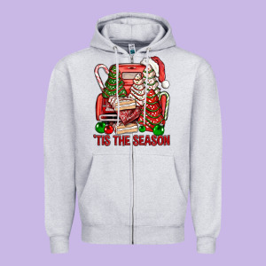 Tis The Season Christmas Cakes Truck Zipper Hoodie Designed By Bundleandbundleshop