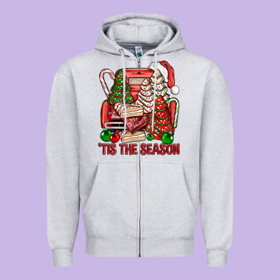 Tis The Season Christmas Cakes Truck Zipper Hoodie Designed By Bundleandbundleshop