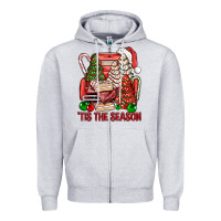 Heather Grey Tis The Season Christmas Cakes Truck Zipper Hoodie - BundleAndBundleShop