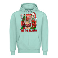 Seafoam Tis The Season Christmas Cakes Truck Zipper Hoodie - BundleAndBundleShop
