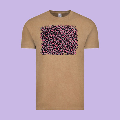 Pink Leopard With Pink Glitter Vintage Tee Designed By Artiststas