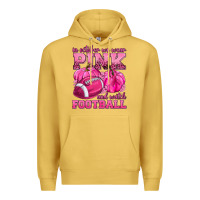 Antique Gold In October We Wear Pink Watch Football Premium Hoodie - texasbilliewilder