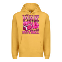 Mustard In October We Wear Pink Watch Football Premium Hoodie - texasbilliewilder