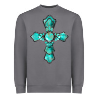 Storm western turquoise gemstone cross Heavyweight Sweatshirt - BarkalooDesign