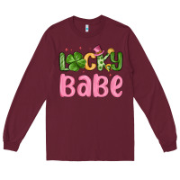 Burgundy lucky babe st patrick s day Long Sleeve Tee - MaliasSmallBusiness