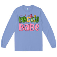 Colony Blue lucky babe st patrick s day Long Sleeve Tee - MaliasSmallBusiness