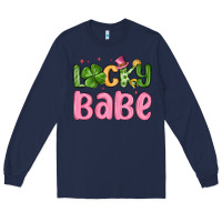 Navy lucky babe st patrick s day Long Sleeve Tee - MaliasSmallBusiness
