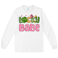 White lucky babe st patrick s day Long Sleeve Tee - MaliasSmallBusiness
