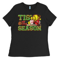 Black tis' the season softball Ladies Tee - Zillion Design Studio