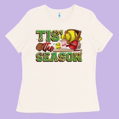 Tis' The Season Softball Ladies Tee Designed By Zillion Design Studio