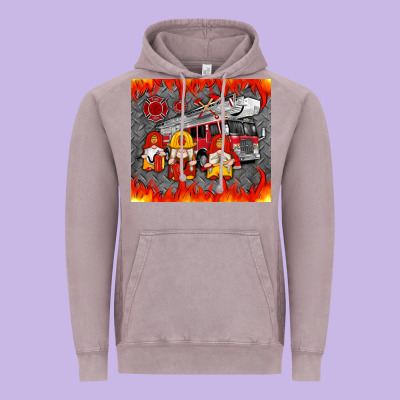 Fire Truck Gnomes Vintage Hoodie Designed By Artiststas