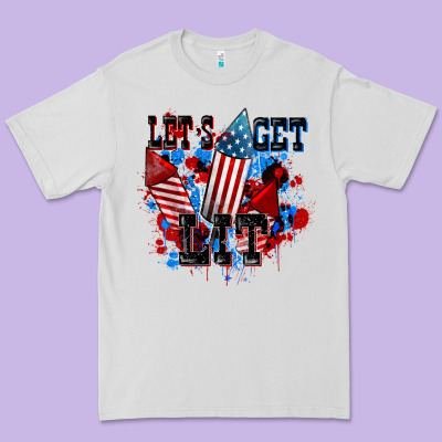 Let's Get Lit 4th Of July Premium Tee Designed By Cowgirlartshop