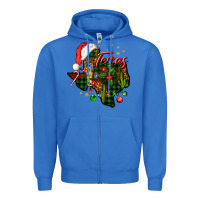 True Royal Christmas Western Texas Map Zipper Hoodie - BundleAndBundleShop