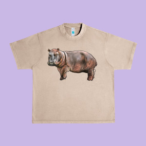 Hippopotamus Urban Heavy Tee Designed By Lillyallendesigns
