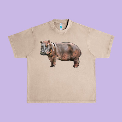 Hippopotamus Urban Heavy Tee Designed By Lillyallendesigns