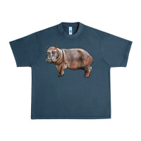 Midnight Navy hippopotamus Urban Heavy Tee - LillyAllenDesigns