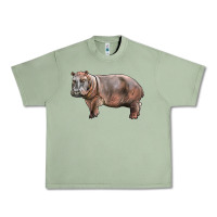 Oil Green hippopotamus Urban Heavy Tee - LillyAllenDesigns