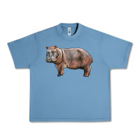 Pebble Blue hippopotamus Urban Heavy Tee - LillyAllenDesigns