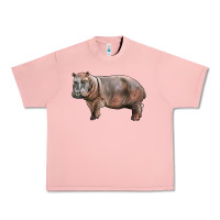 Salmon hippopotamus Urban Heavy Tee - LillyAllenDesigns