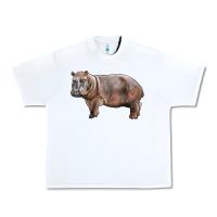 White hippopotamus Urban Heavy Tee - LillyAllenDesigns