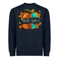 Navy pumpkin hello fall Heavyweight Sweatshirt - NancyCooperArtShop
