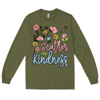 Army Green scatter kindness Long Sleeve Tee - MaliasSmallBusiness