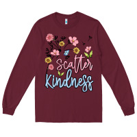 Burgundy scatter kindness Long Sleeve Tee - MaliasSmallBusiness