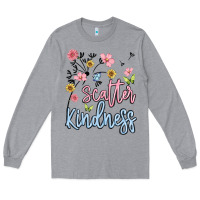 Heather Grey scatter kindness Long Sleeve Tee - MaliasSmallBusiness