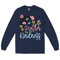 Navy scatter kindness Long Sleeve Tee - MaliasSmallBusiness