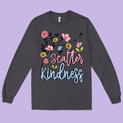 Scatter Kindness Long Sleeve Tee Designed By Maliassmallbusiness