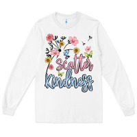 White scatter kindness Long Sleeve Tee - MaliasSmallBusiness