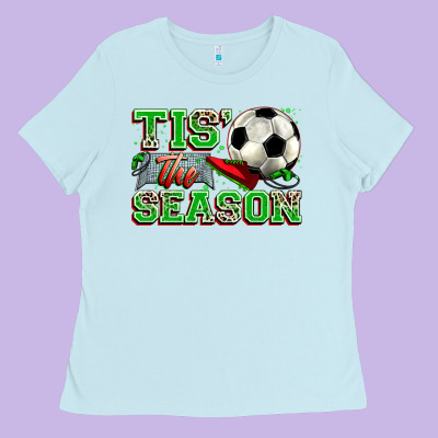 Tis' The Season Soccer Ladies Tee Designed By Zillion Design Studio