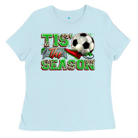 Baby Blue tis' the season soccer Ladies Tee - Zillion Design Studio