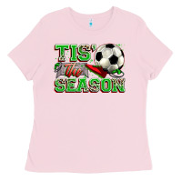 Bubblegum Pink tis' the season soccer Ladies Tee - Zillion Design Studio