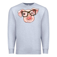 Heather Grey pig with glasses Premium Sweatshirt - RanaPortraitStore