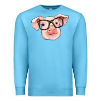 Ocean Blue pig with glasses Premium Sweatshirt - RanaPortraitStore