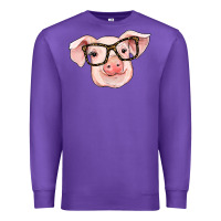 Purple pig with glasses Premium Sweatshirt - RanaPortraitStore